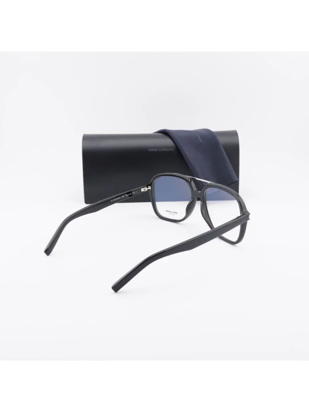 Saint Laurent SL545 OPT 001 Eyeglasses Shiny Black 58mm Square Frame